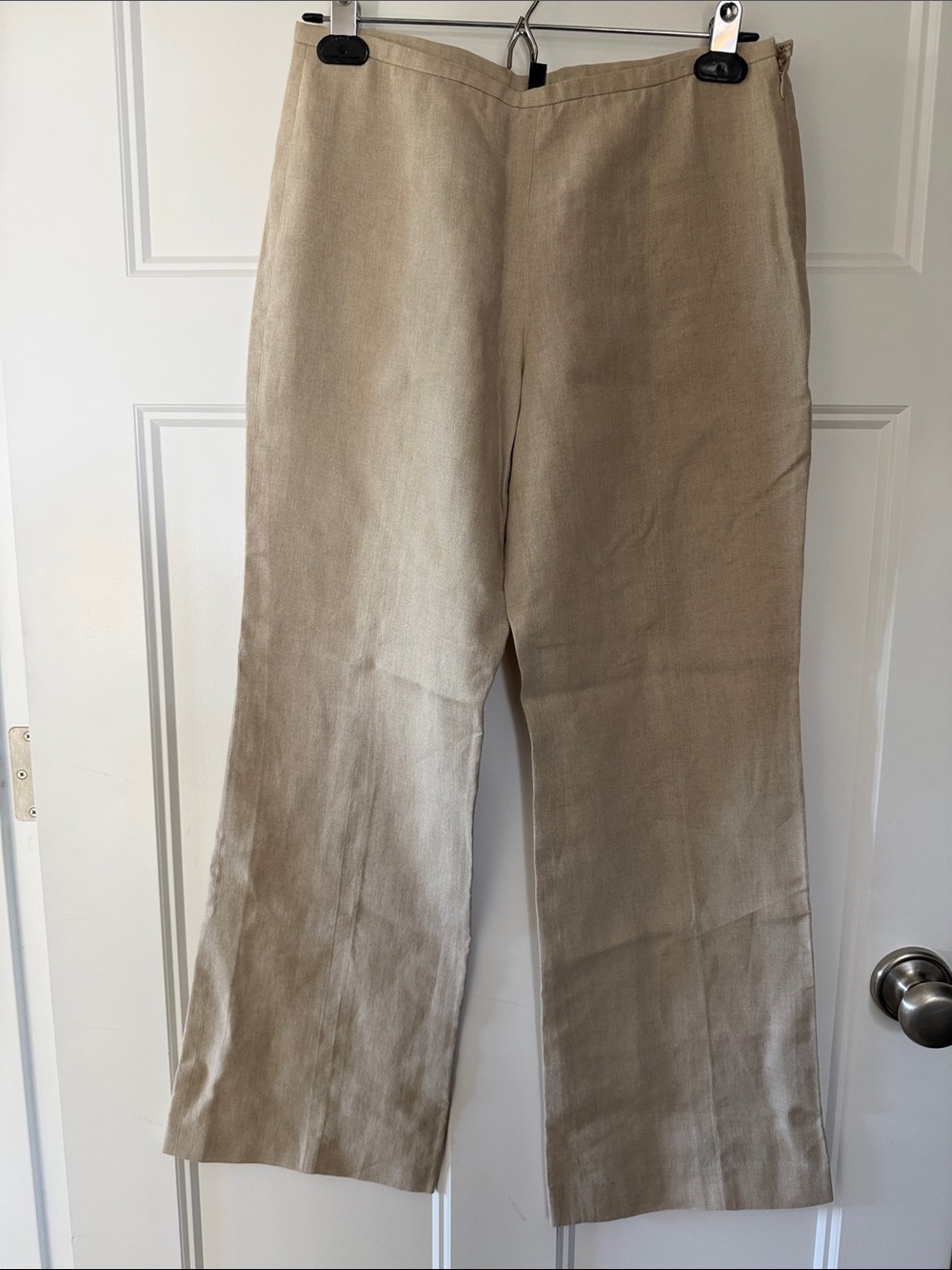 J. Crew Women’s Petite Beige Straight-Leg Linen Pants